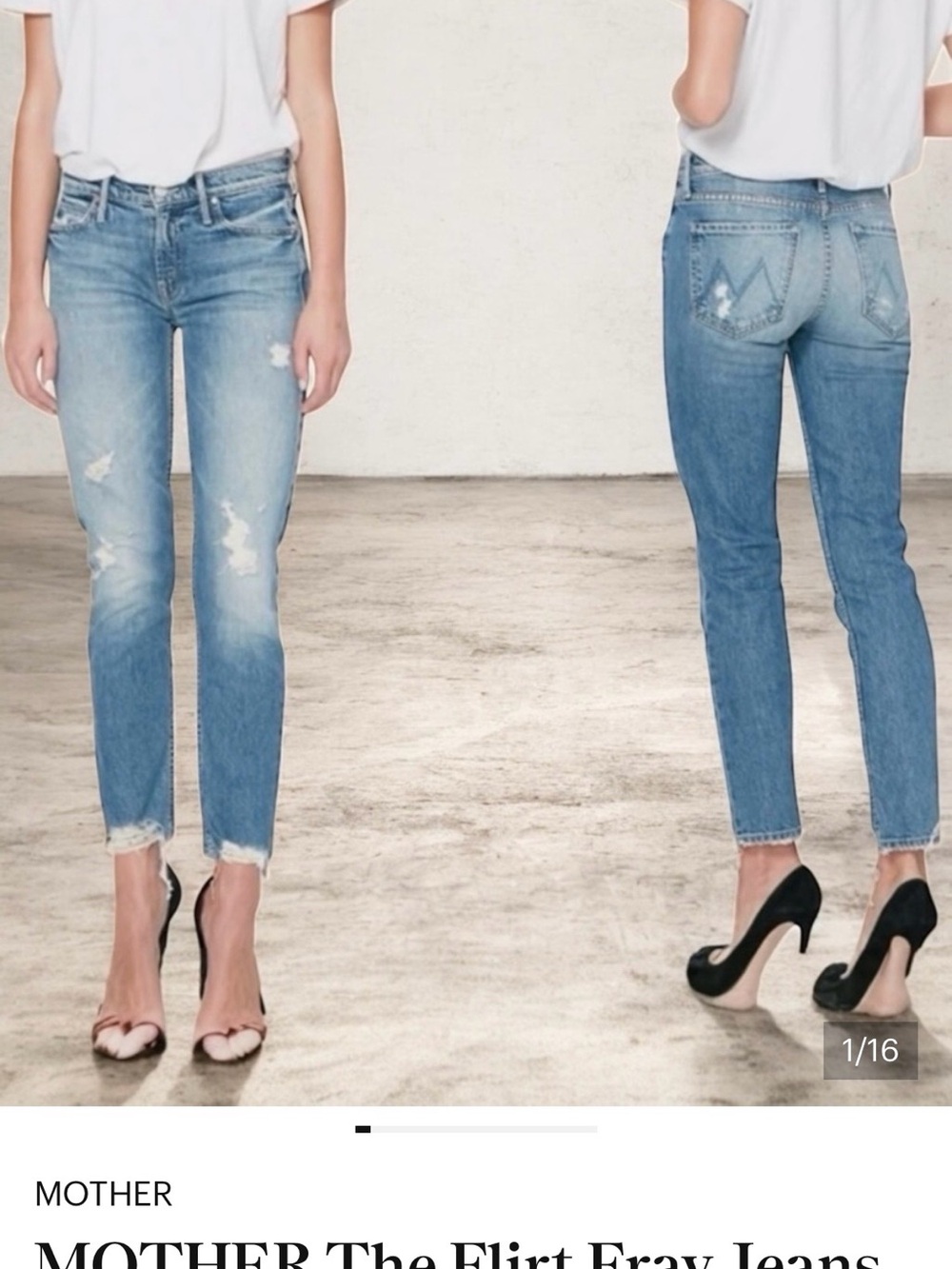 MOTHER Distressed Light Blue Straight-Leg Jeans